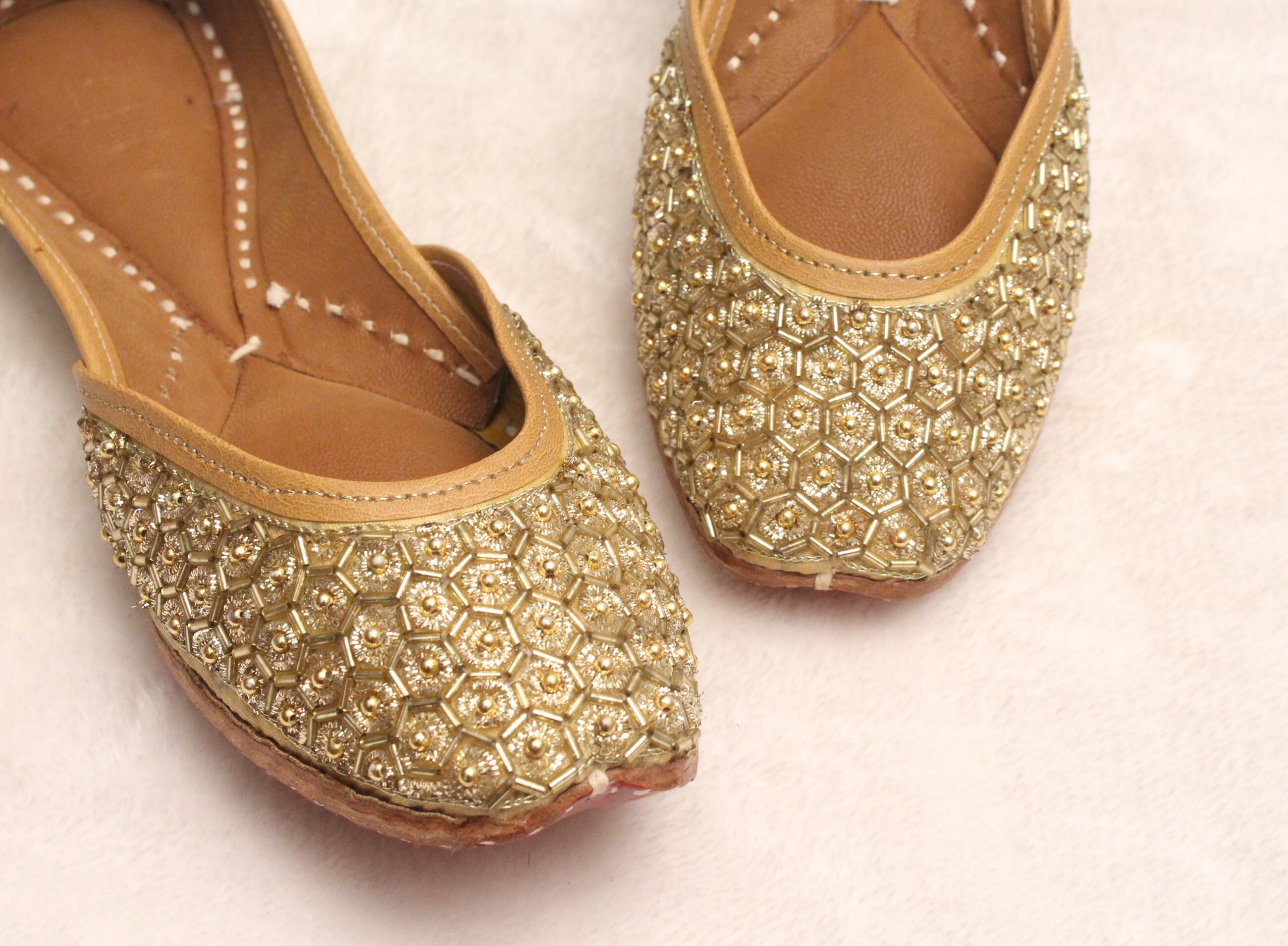 gold flat shoes for wedding