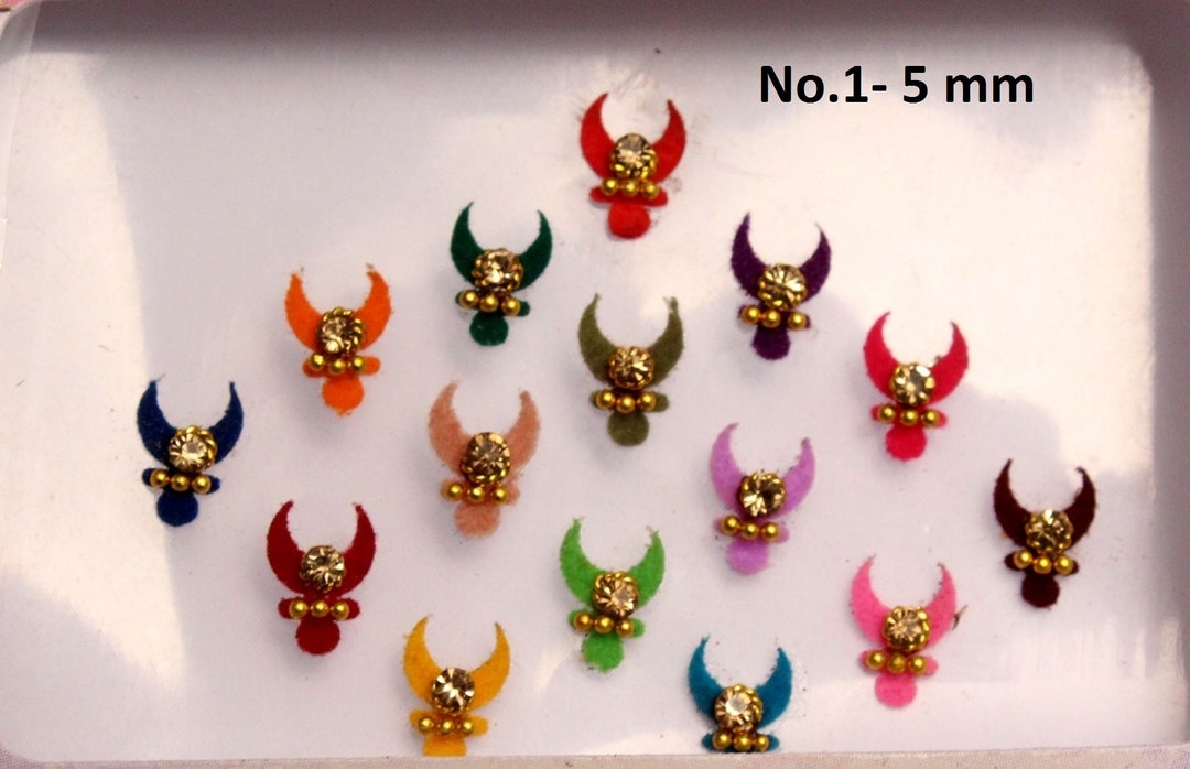 Chand Sticker 30 Moon Bindis Forehead Stickers: Bollywood Rhinestone Chand Bindis - Etsy