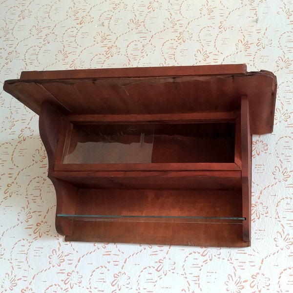 Vintage Wooden Shelf Hanging Wall Shelf Kitchen Cabinet Kitchen Display Cabinet Wall Mounted  Shelf Display Shelf