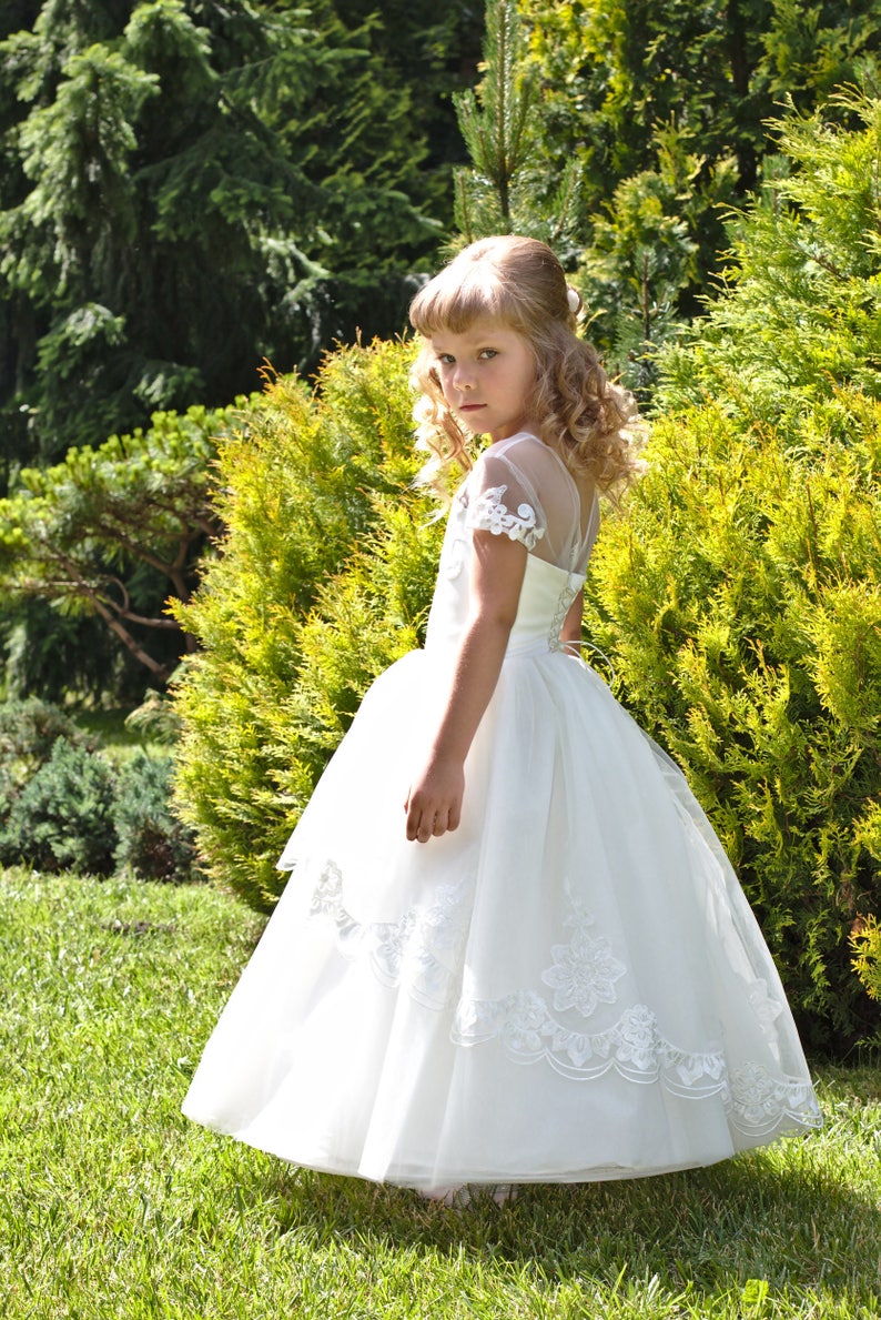 Flower Girl Dress Wedding Bridesmaid First Communion Party Formal Gown For Kids