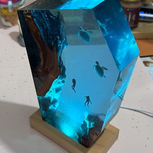 Resin Turtle Night Light: Beach Decor, Ocean Lover Gift