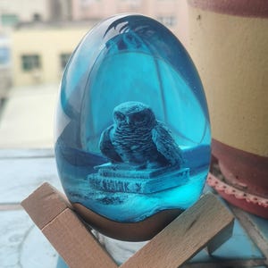 Hagrid’s Owl Night Light | Wizard-Inspired Resin Lamp for Kids Room | Magical Gift from Mom & Dad for Potter Fans