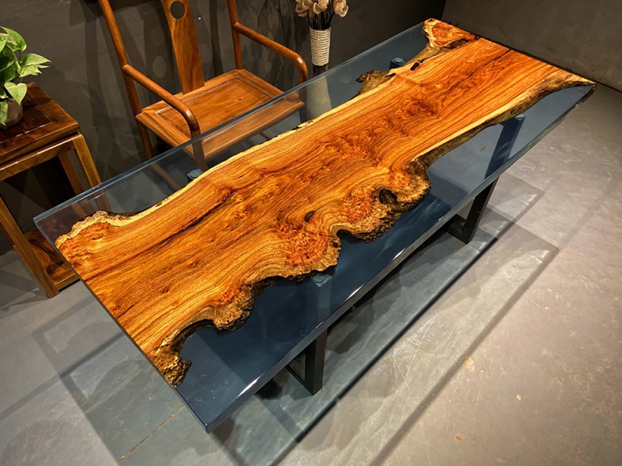 Hedgehog Red Sandalwood Fashionable Resin Table|Epoxy Resin Ocean Table|Living Room Resin Table|Coffee Table|Customizable