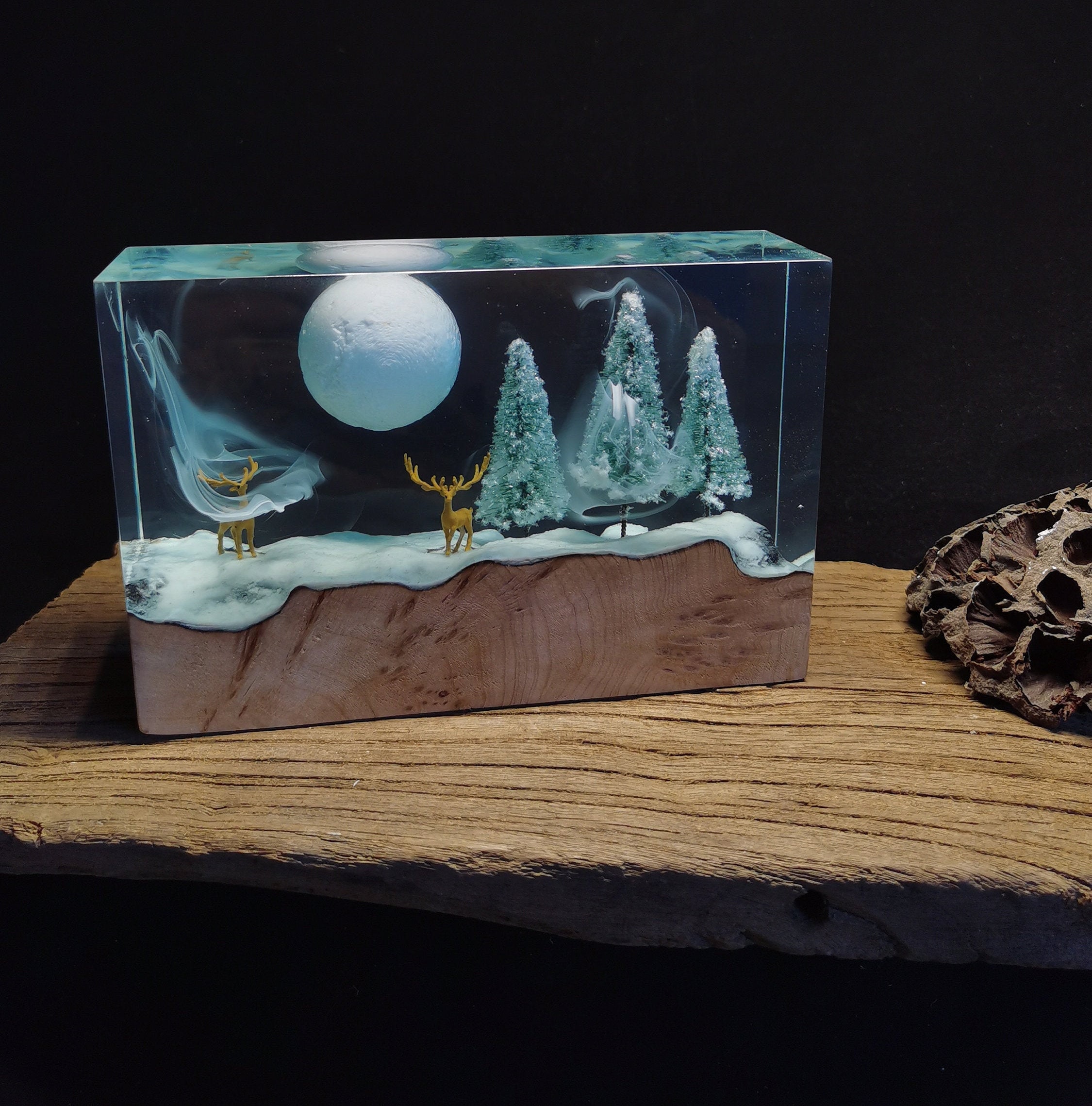 Christmas Epoxy Resin Ornaments Personalized Art Jewelry Etsy