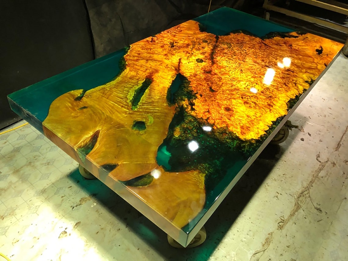 Resin Solid Wood Slab Epoxy Resin Table Top Coffee Table Etsy