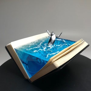 Humpback Whale Jumping on Book, Personalized Whale Shark Decoration, Unique Gifts for Kids, Best Gift, Easter Gifts for Family and Friends