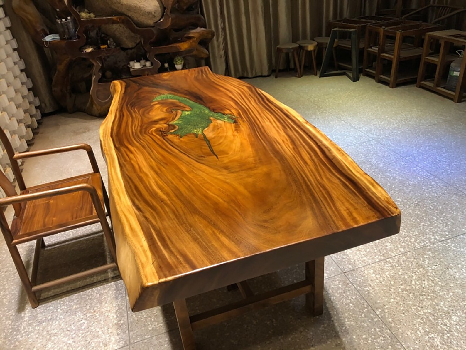 Walnut Resin Solid Wood Slab Epoxy Resin Tabletop Coffee Etsy