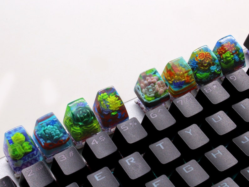 Transparent Plant Keycaps, Cherry Mx Keycaps, Resin Keycap Sets, Custom Color Keycaps, Gifts For Friends, OEM 