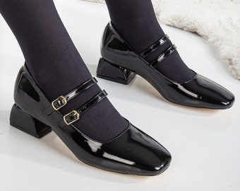 Mary Jane Shoes, Black May Janes, Block Heel Mary Janes, Black Mary Jane Shoes, Black Patent Mary Jane Shoes, Womens Shoes