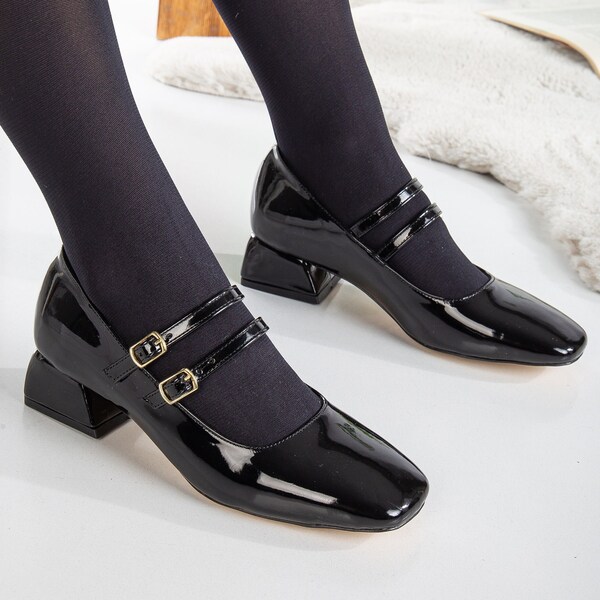 Mary Jane Shoes, Black May Janes, Block Heel Mary Janes, Black Mary Jane Shoes, Black Patent Mary Jane Shoes, Womens Shoes