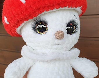 Personalised Crochet Toadstool Toy Handmade Soft Mushroom Plush Custom Woodland Baby Gift Amigurumi white&red toy Stuffed toy Fast delivery