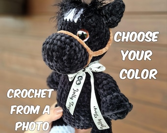 Special order Handmade Horse Plush Toy, Soft Stuffed Animal Gift for Horse Lovers, Personalized Horse Toy, Personalized Crochet from a photo