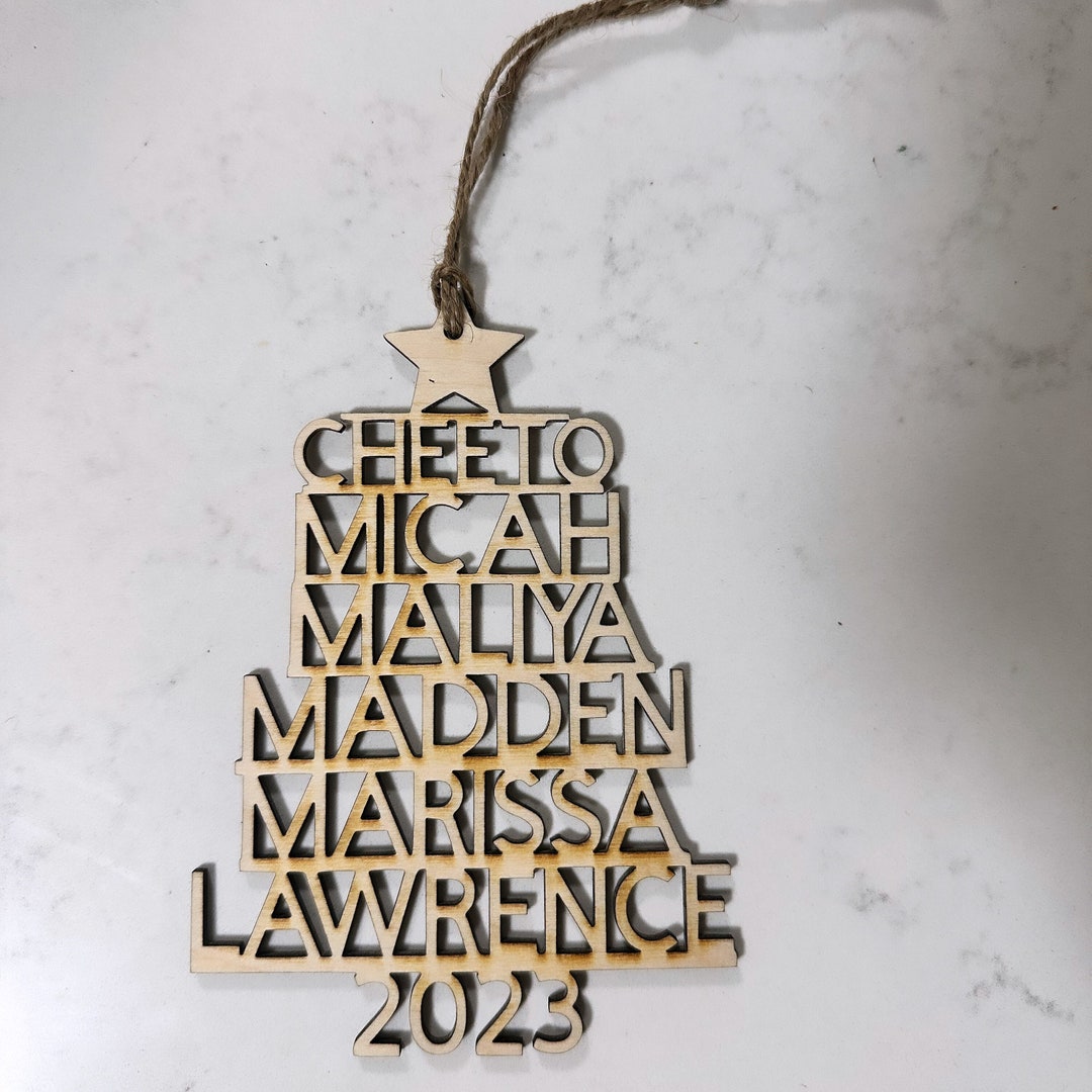 Custom Family Name Christmas Tree Ornament Etsy