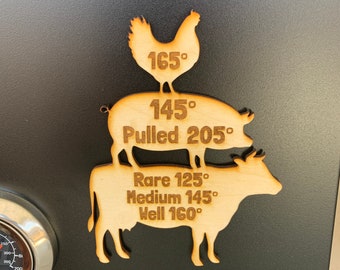 Smoker barbecue temperature magnet reminder