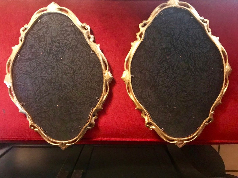 Vintage pair of gold frame wall hanging pictures with Etsy
