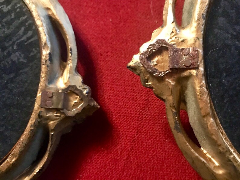 Vintage pair of gold frame wall hanging pictures with Etsy