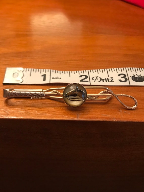 Vintage Riding Horse and Bull whip Tie clip 1940’… - image 9