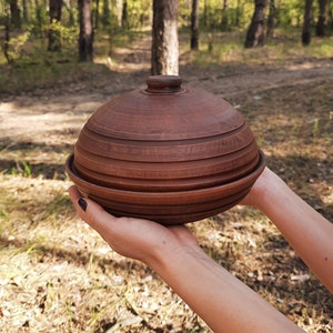 Ceramic Plate with Lid Dish for Butter Bread Pancakes Clay Tray Butter Keeper Eco Friendly Unglazed