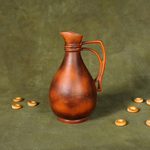 Ceramic Jug Clay Vessel for Wine Water Juice Milk Vodka Handcrafted Pitcher Jar Ewer Jugful