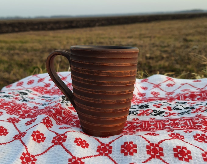 Ton geschnitzte Tasse handgefertigte Keramikbecher handgefertigte Keramik Kaffee Tee Steinzeug