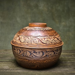 Big ceramic pot handmade Ukrainian pottery bowl with lid bread basket large casserole dish saucepan rustic gift kitchenware image 1