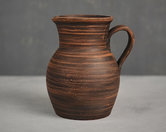 Handmade Ceramic Milk Jug: Rustic Clay Creamer Pitcher (50 fl.oz)