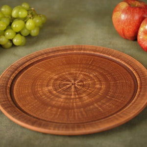 Ceramic Charger Plate Handmade Clay Dinner Plate Dish Gift for Mother Pottery Handcrafted Brown Round Plate for Pizza Pasta  11 in