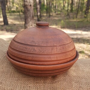 Ceramic Plate with Lid Dish for Butter Bread Pancakes Clay Tray Butter Keeper Eco Friendly Unglazed