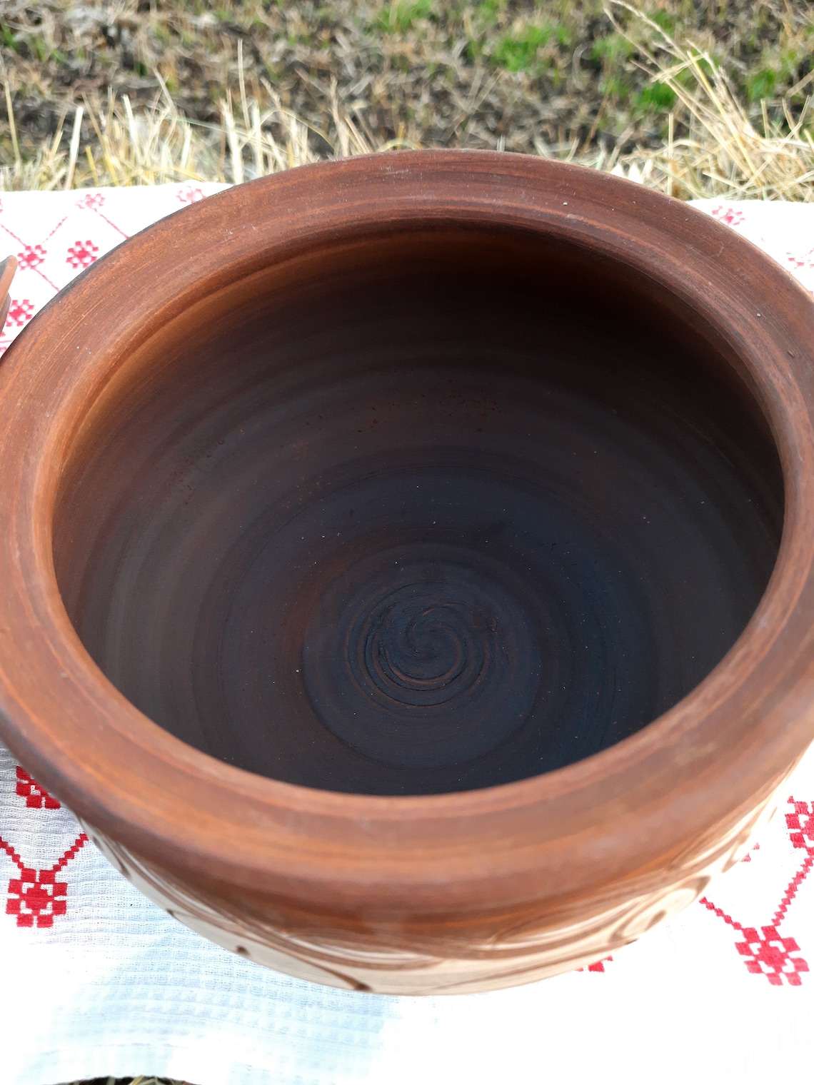 Handmade Clay Baking Pot with lid Pottery Dutch oven Clay Pot Etsy