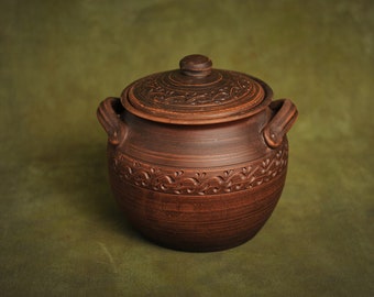 Olla para hornear de cerámica con tapa y mango, arcilla de cerámica, decoración de cocina, utensilios para hornear, plato de cocina, olla de gres, cazuela cubierta, 3500 ml