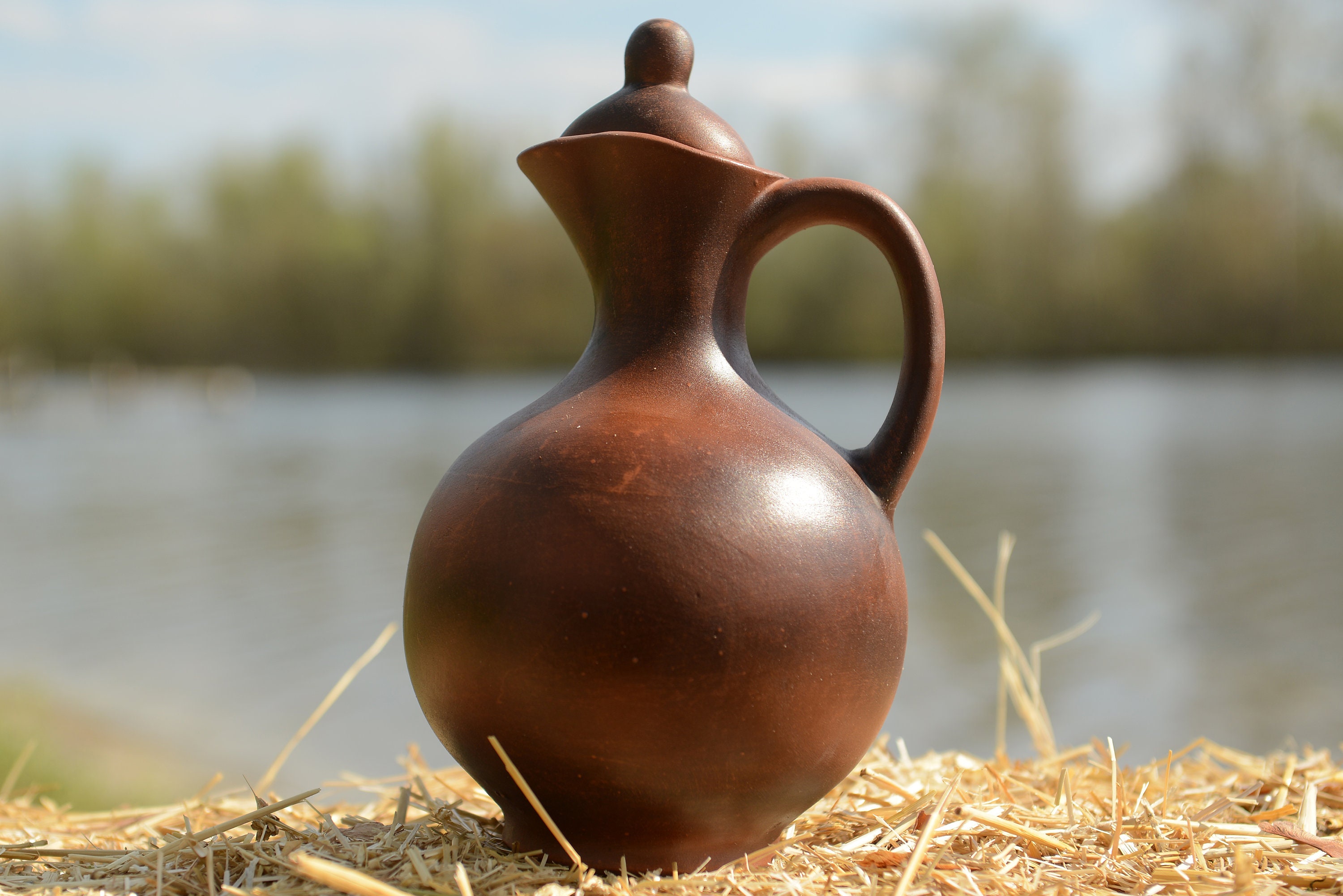Jug of clay vessel jugs for wine water juice milk Etsy