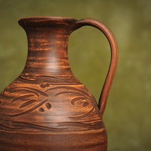 Handcrafted Ceramic Jug Clay Pitcher Handmade Jar for Wine, Water, Juice, Milk, Vodka 1800 ml 60 fl.oz image 9