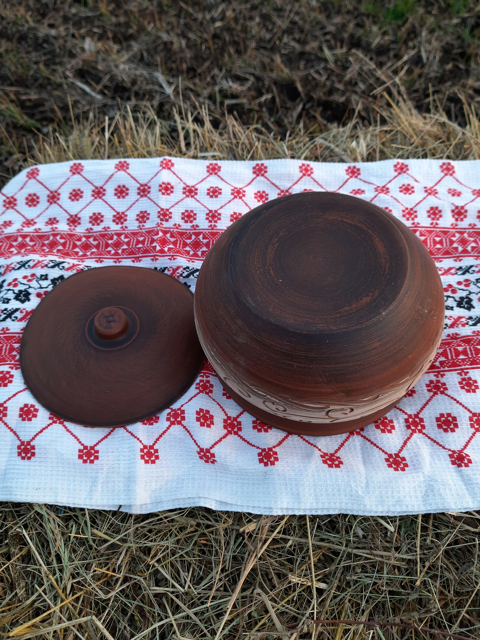 Handmade Clay Baking Pot with lid Pottery Dutch oven Clay Pot Etsy
