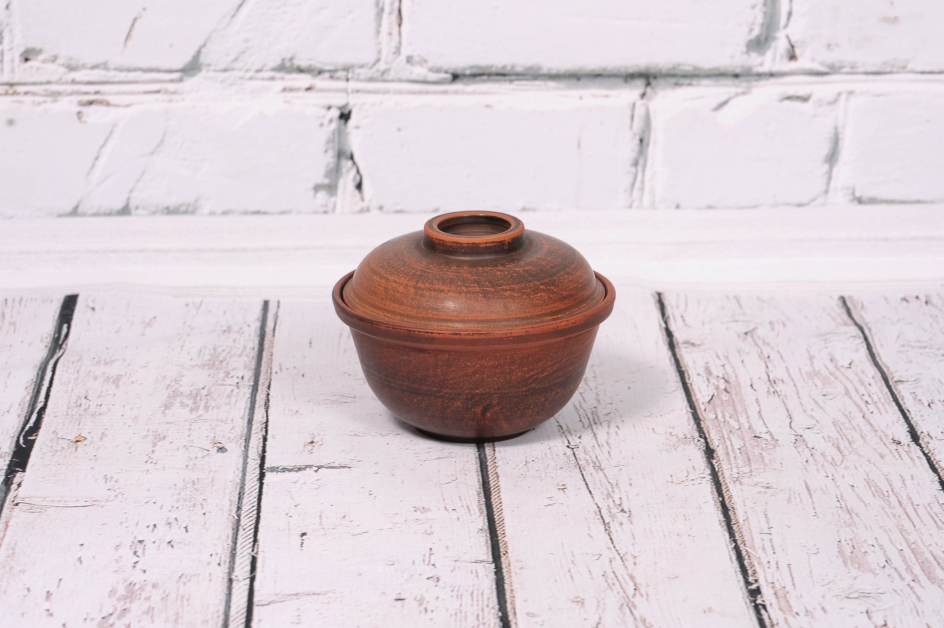 Clay Bowl With Lid Baking Pot Pottery Kitchen Decor Bakeware Etsy