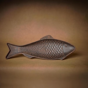 Handmade Ceramic Fish Plate: Rustic Seafood Serving Platter