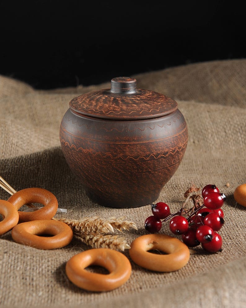 Ceramic Baking Pot Pottery Clay Kitchen decor Bakeware Etsy