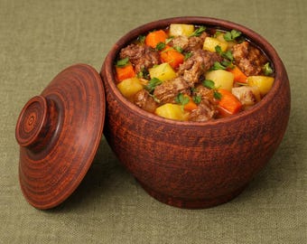 Cerámica Hornear Arcilla Olla Cocinar Cerámica Hornear Plato Hecho a mano Horno holandés Utensilios de cocina Olla hecha a mano Olla para