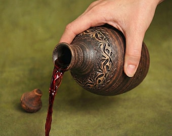 Ton Krug handgemachte Keramik: Kleine Terrakotta Keramik, rustikale Krug Geschenk