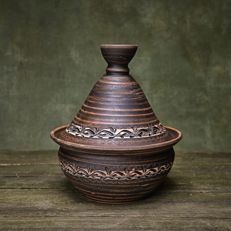 Handmade Ceramic Tagine Pot: Moroccan Cooking Casserole image 4