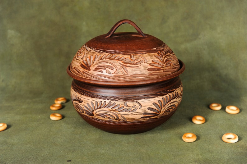 Big Ceramic Baker Pot Handmade Bread Baking Dish Cooking Etsy