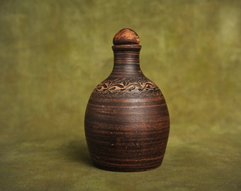 Handmade Red Clay Bottle Vessel Jug for Wine Water Juice Milk Vodka Pitchers Pitcher Jar Ewer Jugful