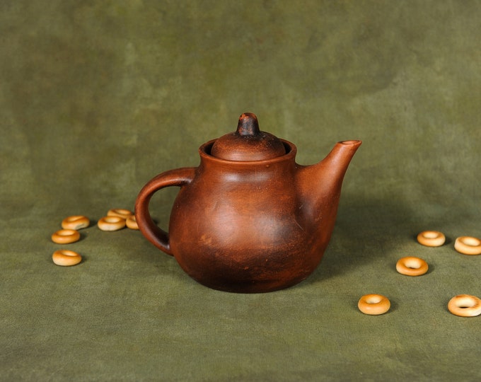Ceramic Teapot Clay Kettle for Tea Ceremony Tea Clay Handcrafted Teapot Pottery Home Decor Unique Gift