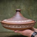 Handmade Ceramic Tagine Pot: Moroccan Cooking Pan with Lid