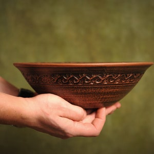 Ceramic Bowl Clay Tureen Dish Plate of Red Clay Brown Plate Pottery Ceramic handmade 2500ml