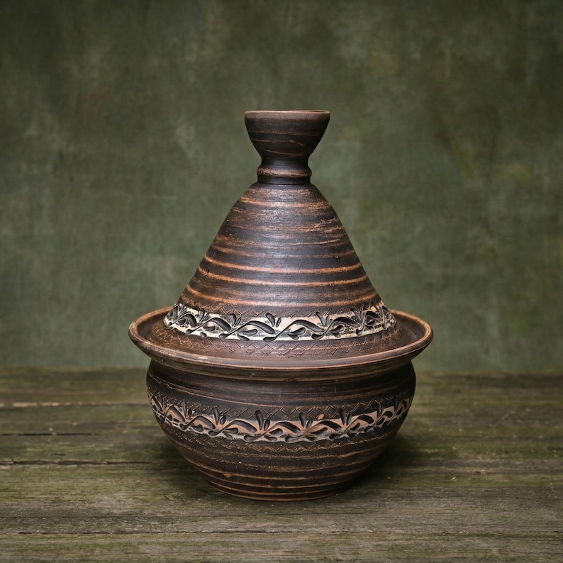 Handmade Ceramic Tagine Pot: Moroccan Cooking Casserole image 7