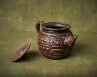 Handmade Ceramic Teapot Japanese Style Tea Ceremony Kettle
