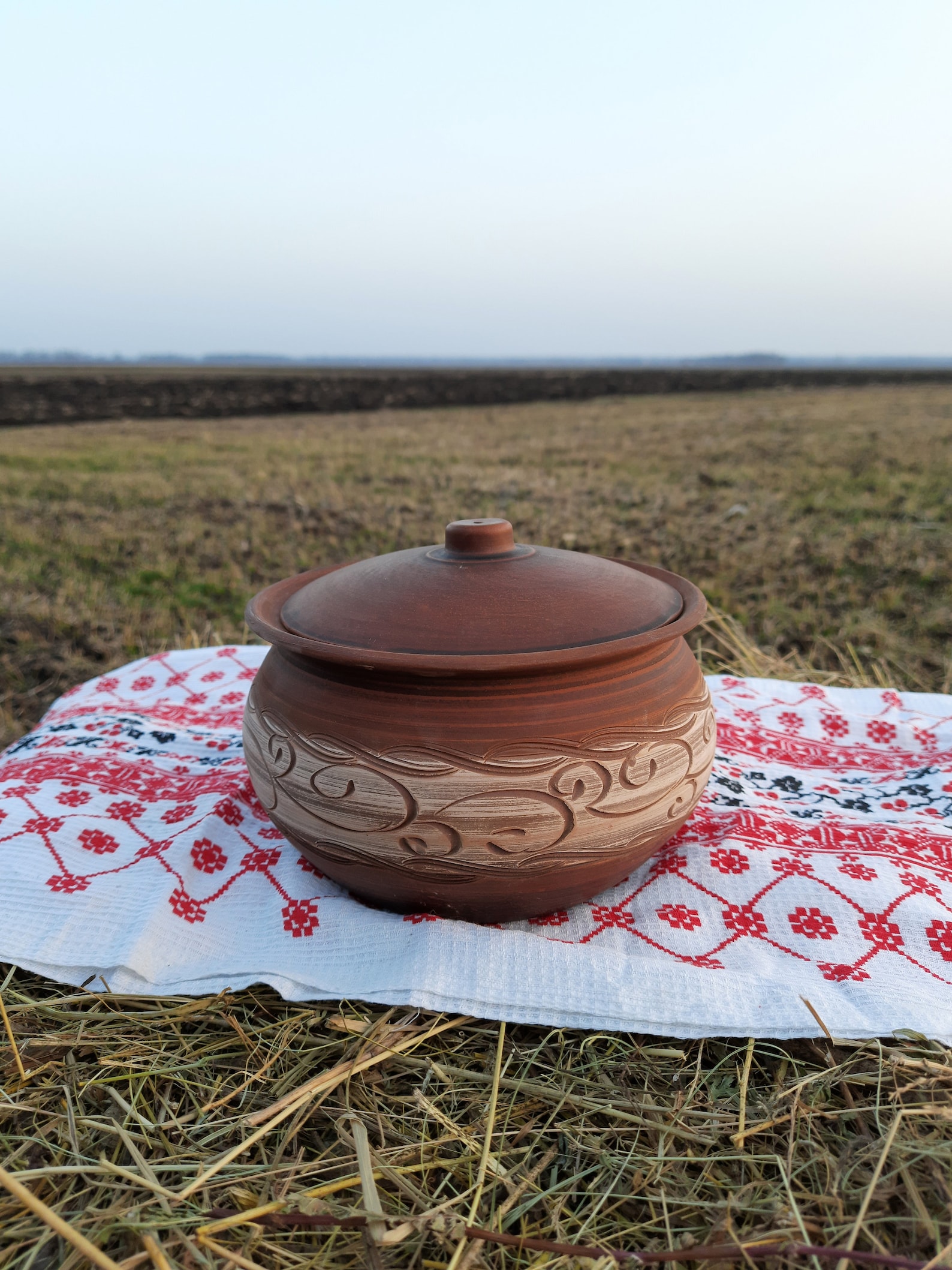 Handmade Clay Baking Pot With Lid Pottery Dutch Oven Clay Pot Etsy