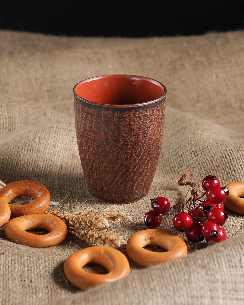 Ceramic Glass Clay Drinking Glassful Handmade Pottery Tumbler Etsy