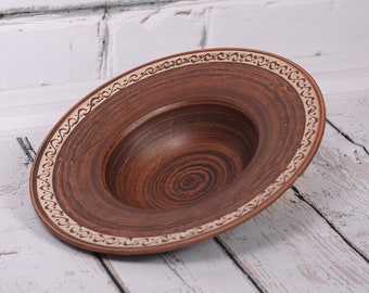 Ceramic pasta bowl handmade risotto plate clay bowl side dish plate