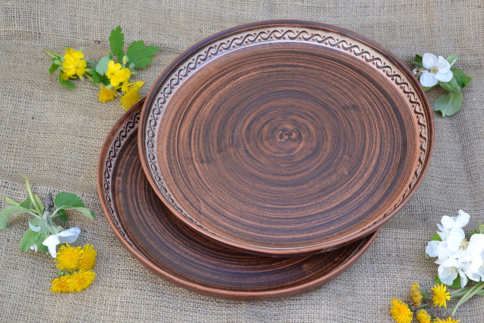 Handmade Clay Pizza Plate for Pizza Cake Sandwiches Ceramic Etsy